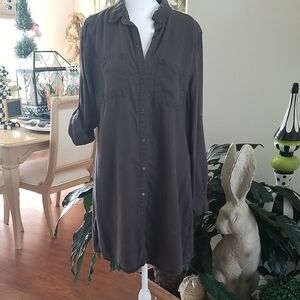 Max Jeans Brown Button-Up Shirt Dress